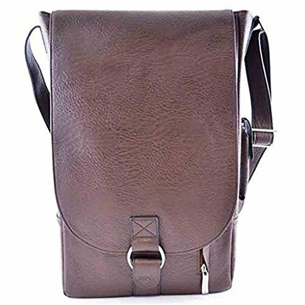 Picnic Gift Vino2-Two Bottle Flux Leather Wine Tote Messenger Carrier, Brown 4026-BR